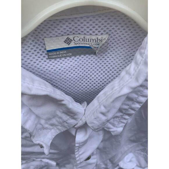 Tennessee Volunteers Shirt Mens Small White Logo Vented Columbia Button Up PFG* - Picture 6 of 7